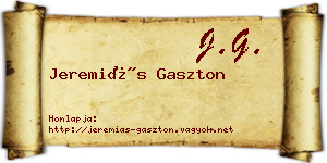 Jeremiás Gaszton névjegykártya