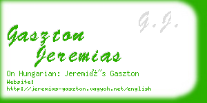 gaszton jeremias business card